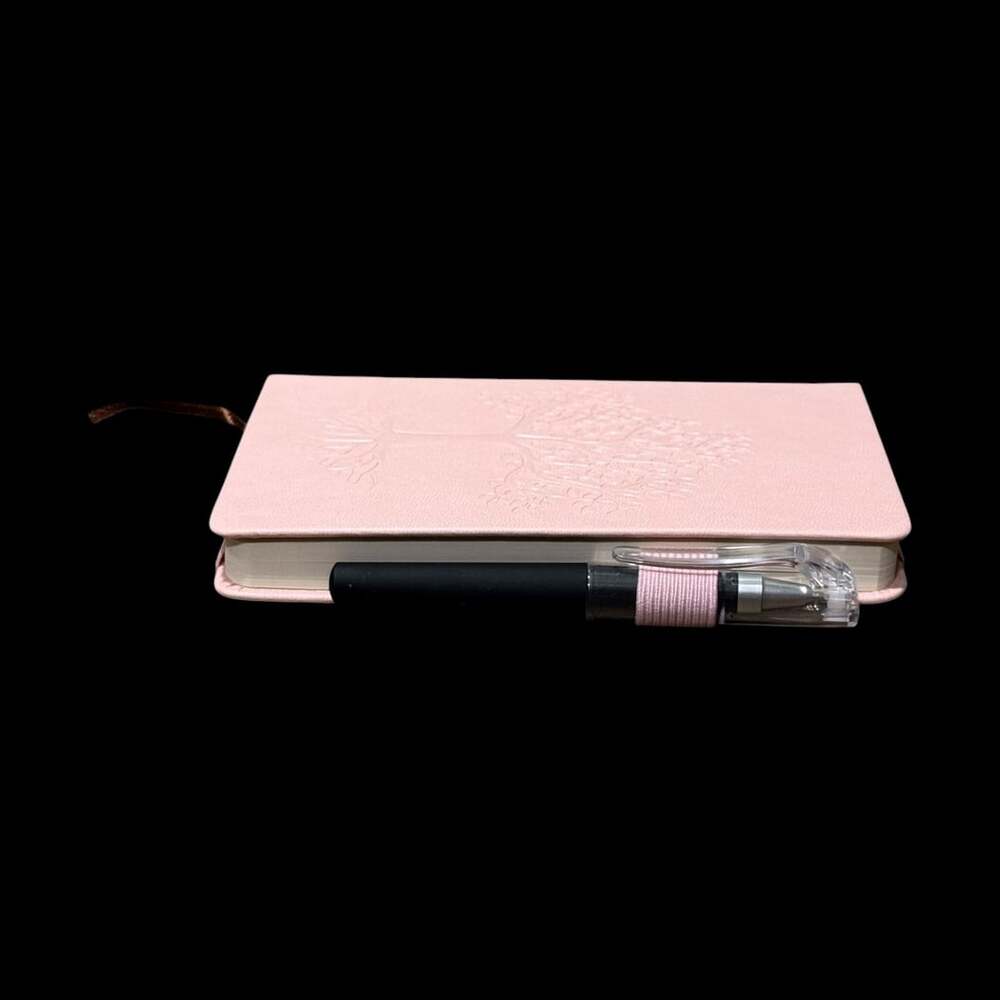 Pink Rose Tree of Life Embossed Small Hardcover Lined Journal with Pen - Picture 4 of 5